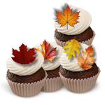 Fall Edible Leaf Cupcake Toppers, edible leaves, wafer paper leaves, cake decor, cupcake toppers