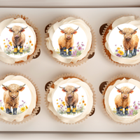 Highland Cow Cupcake Toppers