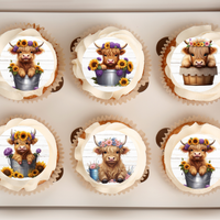 Highland Cow Cupcake Toppers