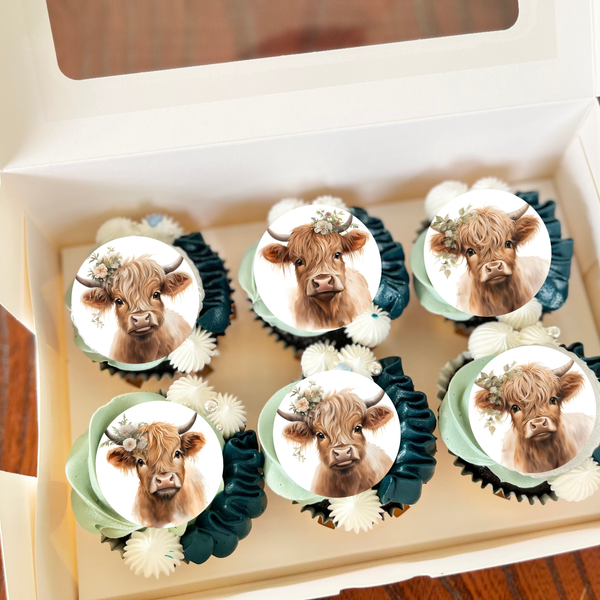 Highland Cow Cupcake Toppers