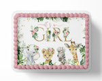 It's A Girl Safari Baby Shower Cake Topper