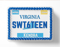 License Plate Birthday Party Cake Topper, License Cake Topper Edible Image, Personalized Drivers License Edible Cake Topper Image - Any State Design, Any State Personalized Drivers License, Sweet Sixteen License, Drivers License Cake Topper