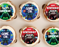 Video Game Cupcake toppers, gamer cupcake topper, level up cupcake toppers