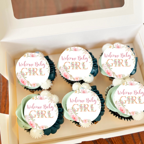 Welcome Baby Girl Cupcake Toppers