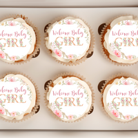 Welcome Baby Girl Cupcake Toppers