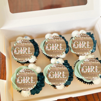 A Sweet Little Girl Is On The Way Cupcake toppers