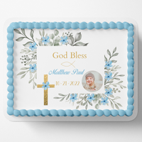 1 CHRISTENING / BAPTISM  Cake topper edible image customizable