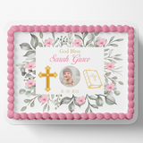CHRISTENING CAKE TOPPER BAPTISM Cake topper edible image customizable