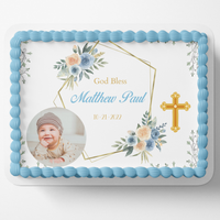 CHRISTENING BAPTISM  Cake topper edible image customizable