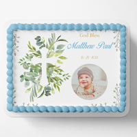 CHRISTENING CAKE TOPPER BAPTISM  Cake topper edible image customizable