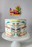 Fiesta Party Cake Decorations Edible Image Cake Wrap Mexican theme party Cinco de Mayo Day of the dead Taco Bout it Party