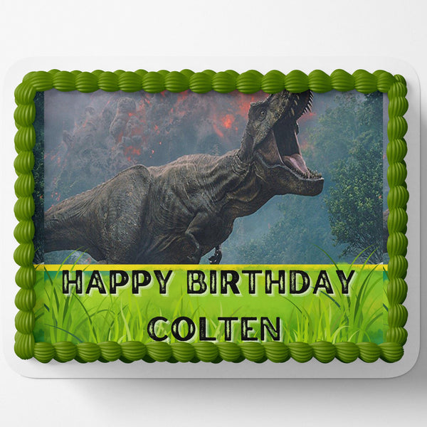 DINOSAUR CAKE TOPPER Jurassic Dinosaurs Edible Image Cake Wrap Icing Sheet Dinos Dinosaur Birthday cake