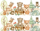 WOODLAND BABY SHOWER Cake Decoration Edible Image Woodland Cake Topper Forest Animal Baby Shower fox bear