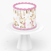 GIRAFFE BABY SHOWER Cake Boho Baby shower cake Edible Image Giraffe cake topper Giraffe Edible Image Cake Wrap