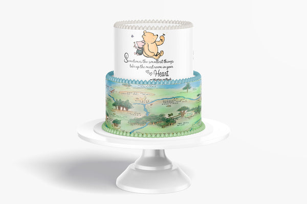 Whimsical Practicality Winnie the Pooh Happy 1st Birthday Edible Icing  Image Cake Topper- 8 Round 