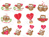 VALENTINE'S DAY Owl CUPCAKE Toppers Edible Image Valentine's Day Owl cake topper Valentine's Day cupcake topper Valentines cupcake t