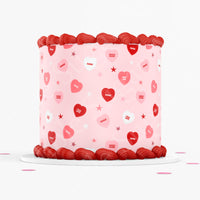 VALENTINE'S DAY Conversation Hearts CAKE Topper Cake Wrap Valentines Day Edible image conversation Heart Cake topper edible image