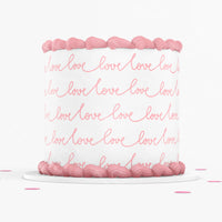 VALENTINE'S DAY CAKE Topper Cake Wrap Love Valentines Day Edible image conversation Heart Cake topper edible image Love writing