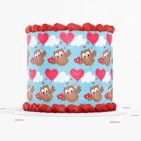 VALENTINE'S DAY CAKE Owl Topper Edible Image Smiley face Valentine Owl cupcake topper Love cake topper cake wrap