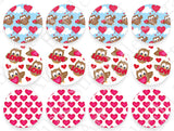 VALENTINE'S DAY Owl CUPCAKE Toppers Edible Image Valentine's Day Owl cake topper Valentine's Day cupcake topper Valentines cupcake t