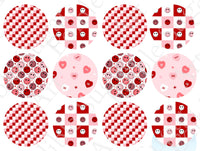 VALENTINE'S DAY Smiley face CUPCAKE Toppers Edible Image Valentine's Day cake topper Valentine's Day cupcake topper Valentines cupcake t