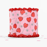 VALENTINE'S DAY CAKE Topper Cake Wrap Valentines Day Edible image Heart Cake topper checker board heart pattern cake topper edible image