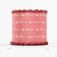 VALENTINE'S DAY CAKE Topper Cake Wrap Love Valentines Day Edible image conversation Heart Cake topper edible image Love writing