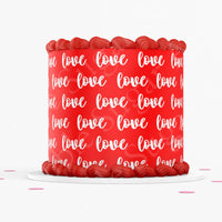 VALENTINE'S DAY CAKE Topper Cake Wrap Love Valentines Day Edible image conversation Heart Cake topper edible image Love writing