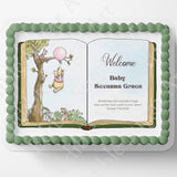 POOH BEAR BABY Shower Cake Topper Edible Image pooh bear book Nursery decoration Sheet cake Classic Pooh Bear Cake topper Cupcake Topper