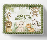 SAFARI BABY SHOWER Cake Topper Edible Image Jungle baby shower Edible Image Safari Baby shower cake Decorations Personalized cake topper