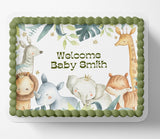 SAFARI BABY SHOWER Cake Topper Edible Image Jungle baby shower Edible Image Safari Baby shower cake Decorations Personalized cake topper