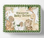 DINOSAUR BABY SHOWER Cake Topper Edible Image Dinosaur baby shower cake Decorations Personalized cake topper